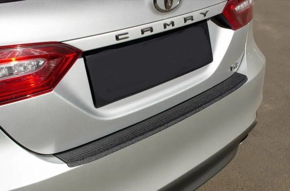 Захисна накладка на задній бампер Toyota Camry XV70 2017-, Черный, Toyota, Накладка на задний бампер, Не требуется, ABS-пластик, Camry, Новое, На штатные места, CAMRY (V70) 2018-
