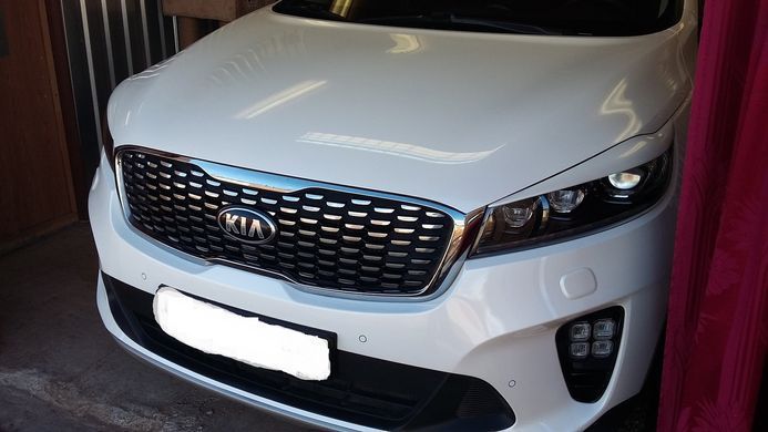 Вії на фари Kia Sorento 2014-2020 р.в. Кіа Соренто, Серый грунт (под покраску), Зовнішній тюнінг, Kia, Декоративные накладки, Требуется, ABS-пластик, Sorento, Новое, На штатные места, Sorento 2015-