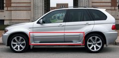 Молдинги дверей листя BMW X5 E53 1999-2006 р.в., Серый грунт (под покраску), BMW, Молдинги дверей, Требуется, Стеклопластик, X5, Новое, На штатные места, X5 (E53) 2000-