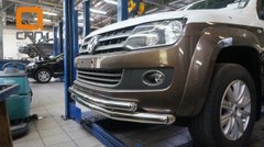 Защита переднего бампера (двойная губа) Volkswagen Amarok