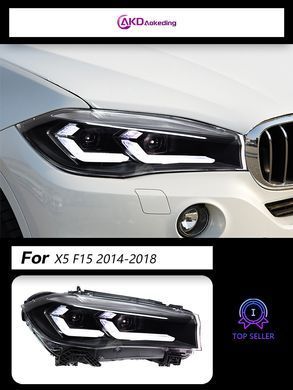 Передние тюнинг лед фары для BMW X5 F15 2013-2018 г.в. БМВ Х5 Ф15, BMW, Альтернативная оптика, X5, Новое, На штатные места, X5 (F15) 2013-