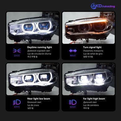 Передние лед фары BMW X5 F15 2013-2018 г.в. БМВ Х5 Ф15, BMW, Альтернативная оптика, X5, Новое, На штатные места, X5 (F15) 2013-