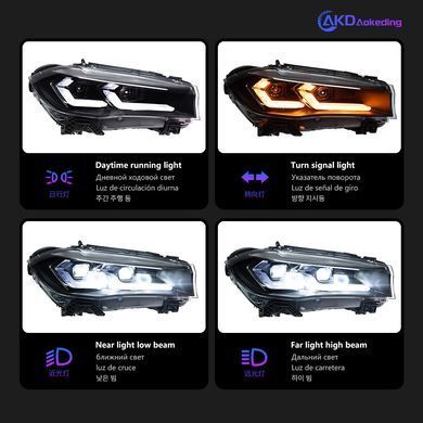 Передние тюнинг лед фары для BMW X5 F15 2013-2018 г.в. БМВ Х5 Ф15, BMW, Альтернативная оптика, X5, Новое, На штатные места, X5 (F15) 2013-