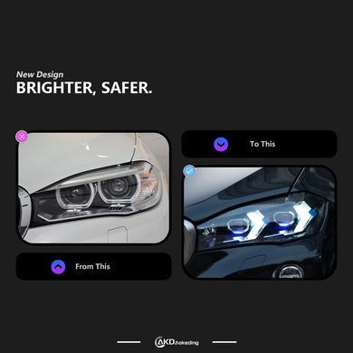 Передние тюнинг лед фары BMW X5 F15 2013-2018 г.в. БМВ Х5 Ф15, BMW, Альтернативная оптика, X5, Новое, На штатные места, X5 (F15) 2013-