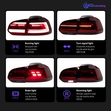 Задние лед фонари Volkswagen Golf 6 2009-2012 г.в. Волксваген Гольф 6, Volkswagen, Альтернативная оптика, Golf, Новое, На штатные места, GOLF VI (5K1) 2008-2013