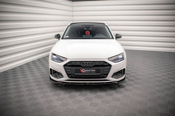 Накладка на передній бампер сплітер Audi A4 B9 рестайлінг 2019 р.в. Ауді А4 Б9, Черный, Зовнішній тюнінг, Audi, Накладка на передний бампер, Не требуется, ABS-пластик, A4, Новое, На штатные места, A4 (B9) 2015-