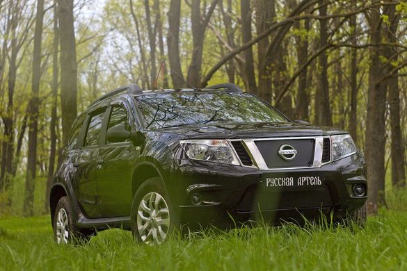 Зимняя заглушка решетки радиатора и переднего бампера Nissan Terrano 2014+ Нисан Терано