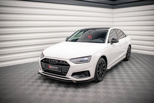 Накладка на передній бампер сплітер Audi A4 B9 рестайлінг 2019 р.в. Ауді А4 Б9, Черный, Зовнішній тюнінг, Audi, Накладка на передний бампер, Не требуется, ABS-пластик, A4, Новое, На штатные места, A4 (B9) 2015-