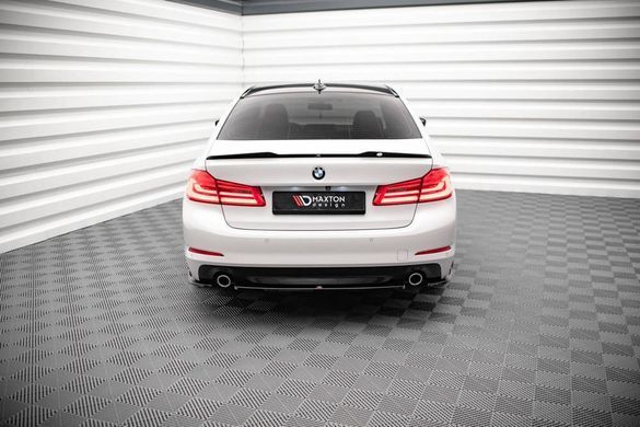 Накладка заднего бампера BMW 5-серии G30 2017+ г.в. Maxton Design, Черный, Внешний Тюнинг, BMW, Накладка на задний бампер, Не требуется, ABS-пластик, 5-Series, Новое, На штатные места, 5 (G30) 2017-