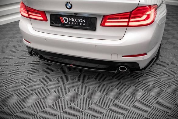 Накладка заднего бампера BMW 5-серии G30 2017+ г.в. Maxton Design, Черный, Внешний Тюнинг, BMW, Накладка на задний бампер, Не требуется, ABS-пластик, 5-Series, Новое, На штатные места, 5 (G30) 2017-