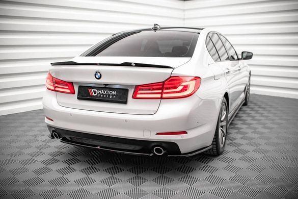 Накладка заднего бампера BMW 5-серии G30 2017+ г.в. Maxton Design, Черный, Внешний Тюнинг, BMW, Накладка на задний бампер, Не требуется, ABS-пластик, 5-Series, Новое, На штатные места, 5 (G30) 2017-
