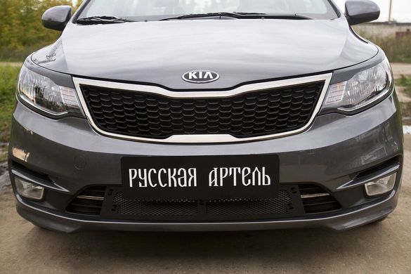 Реснички на фары KIA Rio III (седан) 2015-2016 (рестайлинг) Киа Рио, Черный, Kia, Декоративные накладки, Требуется, ABS-пластик, Rio, Новое, На штатные места, RIO III Sedan (UB) 2011-