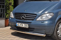 Защита переднего бампер губа 70мм Mercedes Viano 2004+ г.в.