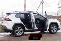 Защитные накладки на внутренние пороги дверей Toyota Rav4 2019-, Черный, Toyota, Пороги, Не требуется, ABS-пластик, RAV4, Новое, На штатные места, RAV4 V ( 2019- )