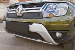Зимняя заглушка решетки радиатора Renault Duster 2015-2017 г.в. Рено Дастер, Черный, Защитные накладки, Renault, Не требуется, ABS-пластик, Duster, Новое, На штатные места, DUSTER 2010-