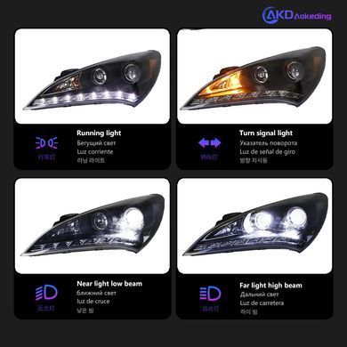 Передні тюнінг лед фари для Hyundai Genesis 2009-2013 р.в. Хюндай Генесис, Hyundai, Альтернативная оптика, Новое, На штатные места
