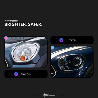 _Передні тюнінг лед фари для Mini Cooper F60 2017-2020 г.в. Міні Купер, BMW, Альтернативная оптика, Новое, На штатные места