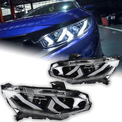 Передні тюнінг лед фари Honda Civic 2016-2021 р.в. Хонда Цивік 10, Honda, Альтернативная оптика, Civic, Новое, На штатные места