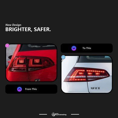 Задние лед фонари Volkswagen Golf 7 2012-2019 г.в. Волксваген Гольф 7, Volkswagen, Альтернативная оптика, Golf, Новое, На штатные места, GOLF VII (5G1) 2012-
