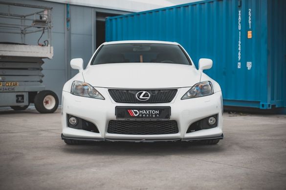 Накладка сплиттер переднего бампера Lexus IS F 2008-2012 г.в.  Maxton Design, Черный, Внешний Тюнинг, Lexus, Накладка на передний бампер, Не требуется, ABS-пластик, IS, Новое, На штатные места, IS II (GSE2_, ALE2_, USE2_) 2005-