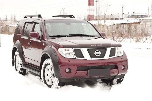 Зимняя заглушка решётки радиатора и переднего бампера Nissan Pathfinder 2004-2010 (R51) г.в.