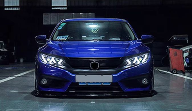 Передні тюнінг лед фари Honda Civic 2016-2021 р.в. Хонда Цивік 10, Honda, Альтернативная оптика, Civic, Новое, На штатные места