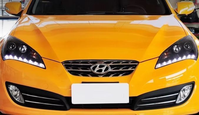 Передні тюнінг лед фари для Hyundai Genesis 2009-2013 р.в. Хюндай Генесис, Hyundai, Альтернативная оптика, Новое, На штатные места