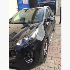 Боковые пороги площадка Kia Sportage 2016+ г.в. Pyramid