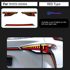 Задние тюнинг лед фонари для Toyota Sienna 2021-2023 г.в. Тойота Сиена, Toyota, Альтернативная оптика