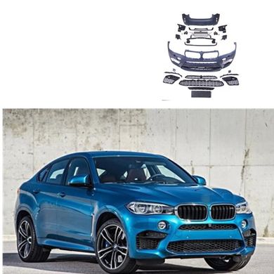 Тюнінг комплект BMW X6 F16 2014-2018 р.в. в стиль М, Серый грунт (под покраску), BMW, Комплект обвеса, Требуется, Полипропилен, X6, Новое, На штатные места, X6 (F16) 2014-