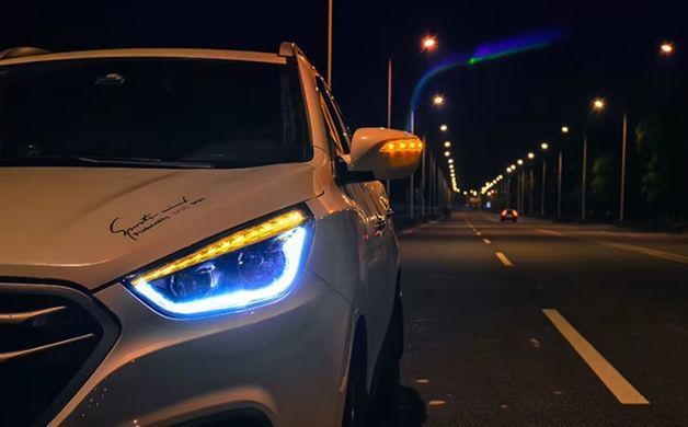 Передние тюнинг лед фары для Hyundai IX35 2009-2017 г.в. Хюндай 35, Hyundai, Альтернативная оптика, ix35, Новое, На штатные места