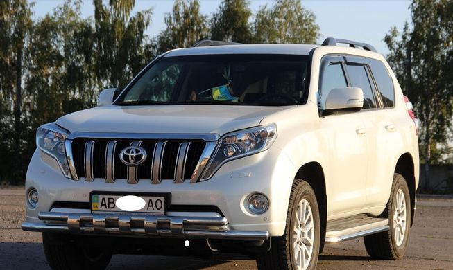 Защита переднего бампера двойной ус с зубами Toyota Prado 150 2009-2017 г.в.