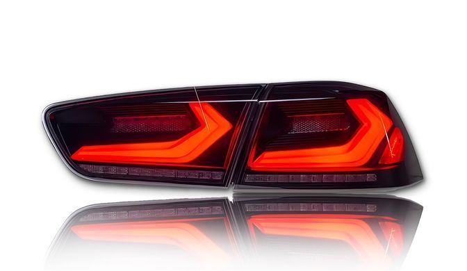 Задние тюнинг лед фонари Mitsubishi Lancer X 2008+ г.в. Митсубиси Лансер Х, Mitsubishi, Альтернативная оптика, Lancer, Новое, На штатные места, LANCER Sedan (CY/Z_A) 2007-