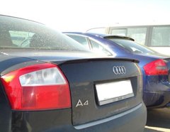 Спойлер кришки багажника (шабля, лип спойлер) Audi A4 B6 2000-2004 р.в., Серый грунт (под покраску), Зовнішній тюнінг, Audi, Спойлер, Требуется, Стеклопластик, A4, Новое, На штатные места, A4 (8E2, B6) 2000-2004