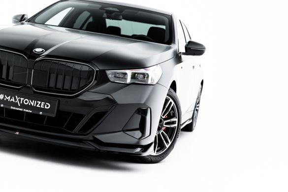 Накладка на передний бампер сплиттер для BMW G60 под М-пакет 2023+ г.в. БМВ Г60, Черный