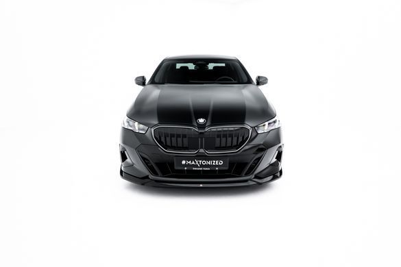 Накладка на передний бампер сплиттер для BMW G60 под М-пакет 2023+ г.в. БМВ Г60, Черный