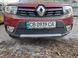 Зимняя заглушка решётки переднего бампера Renault Sandero Stepway 2017+ г.в. рестайлинг, Черный, Защитные накладки, Renault, Защита переднего бампера, ABS-пластик, Sandero, Новое, На штатные места, Sandero 2014-