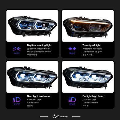 Передні тюнінг лед фари для BMW X6 G06 2018-2023 р.в. БМВ Х6 Г06, BMW, Альтернативная оптика, X6, Новое, На штатные места