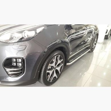 Боковые пороги площадка Kia Sportage 2016+ г.в. Maydos V2