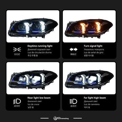 Передні тюнінг лед фари для BMW 5 серии F10 2010-2016 р.в. БМВ Ф10, BMW, Альтернативная оптика, 5-Series, Новое, На штатные места, 5 (F10, F18) 2010-