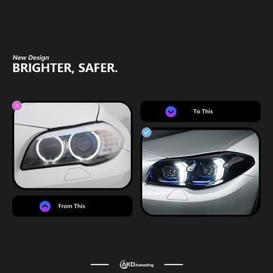 Передні тюнінг лед фари для BMW 5 серии F10 2010-2016 р.в. БМВ Ф10, BMW, Альтернативная оптика, 5-Series, Новое, На штатные места, 5 (F10, F18) 2010-