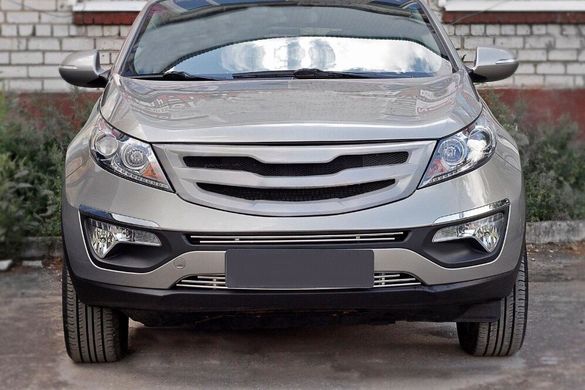 Решетка радиатора Вариант 2 с сеткой металик KIA Sportage 2010-2013 г.в. Киа Спортейдж