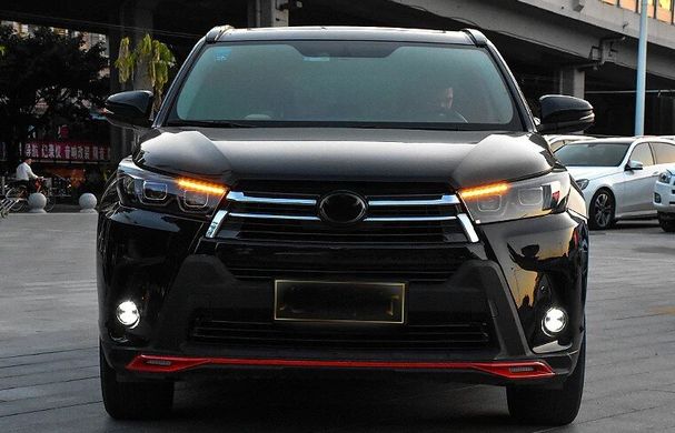 Тюнинг лед фары Toyota Highlander 2017+ г.в. стиль BMW