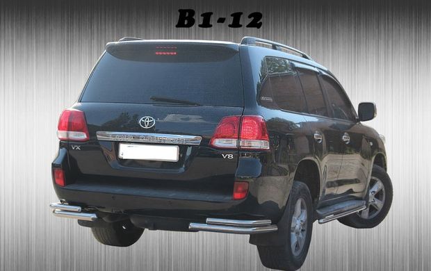 Защита заднего бампер двойные уголки Toyota Land Cruiser 200 2008+ г.в.