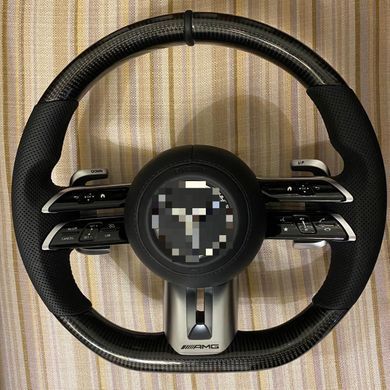 Карбонове кермо для Mercedes AMG GT W190 C190 W205 C205 W166 W167 W177 W213 W217 C217 W222 W223 W253 W257 W292 W463 W464, Деталі салону, Mercedes, Натуральная кожа, Новое, На штатные места