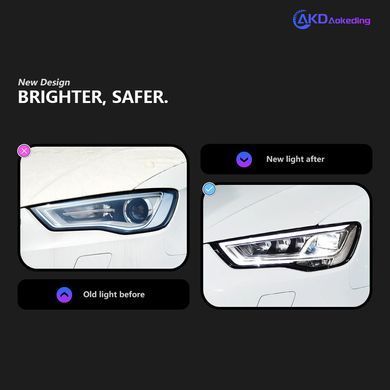 Передние лед фары для Audi A3 дорестайлинг 2013-2016 г.в. Ауди А3, Audi, Альтернативная оптика, A3, Новое, На штатные места, A3 (8V1) 2012-