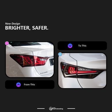 Задние тюнинг лед фонари для Lexus GS 2013-2020 г.в. Лексус ГС, Lexus, Альтернативная оптика, GS, На штатные места