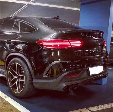 Накладки уголки заднего бампера Mercedes Gle Coupe 2015-2018 г.в. под бампер AMG, Черный, Внешний Тюнинг, Mercedes, Накладка на задний бампер, Не требуется, Стеклопластик, GLE, Новое, На штатные места, GLE-Klass