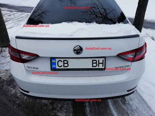 Спойлер крышки багажника ( сабля, лип спойлер ) Skoda SuperB 2015-2019 г.в. Шкода Суперб, Серый грунт (под покраску), Skoda, Спойлер, Требуется, ABS-пластик, Superb, Новое, На штатные места, SuperB 2015