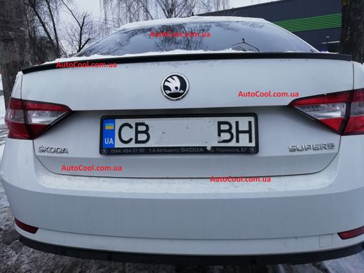 Спойлер крышки багажника ( сабля, лип спойлер ) Skoda SuperB 2015-2019 г.в. Шкода Суперб, Серый грунт (под покраску), Skoda, Спойлер, Требуется, ABS-пластик, Superb, Новое, На штатные места, SuperB 2015